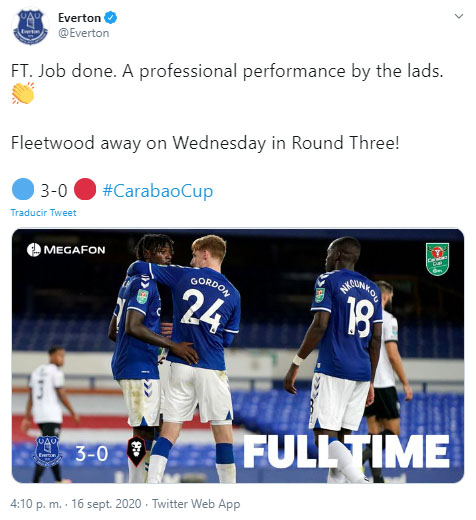 Everton FC, Fleetwood Town FC, Copa de la Liga de Inglaterra 2020-21, James Rodríguez