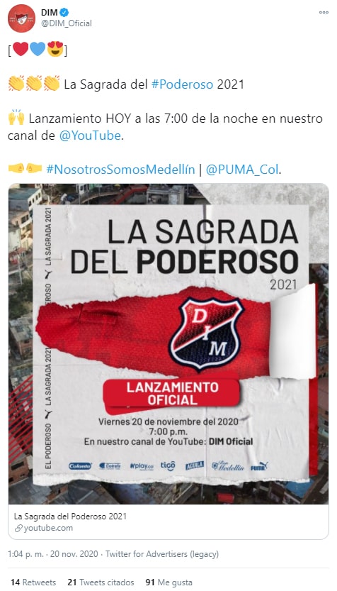 DIM, Deportivo Independiente Medellín, nueva camiseta, liguilla, Liga BetPlay 2020