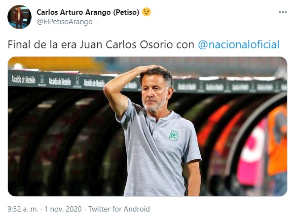 Salida Juan Carlos Osorio, Atlético Nacional Petiso Arango