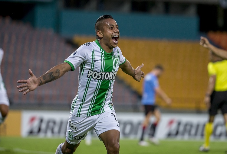 Celebración gol, Vladimir Hernández, Copa Sudamericana, Atlético Nacional