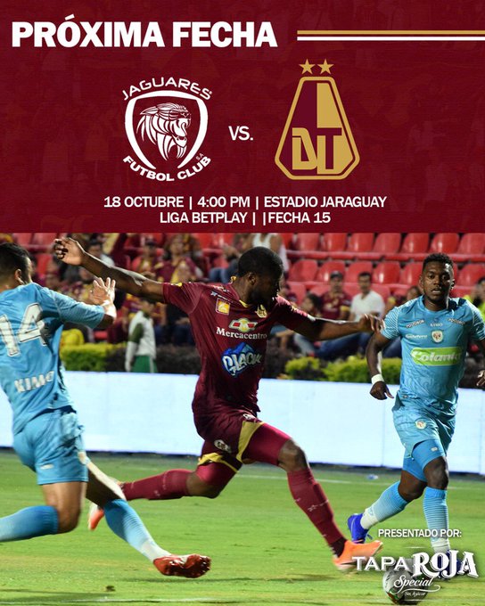 Jaguares 1 vs 1 Tolima por la Liga BetPlay
