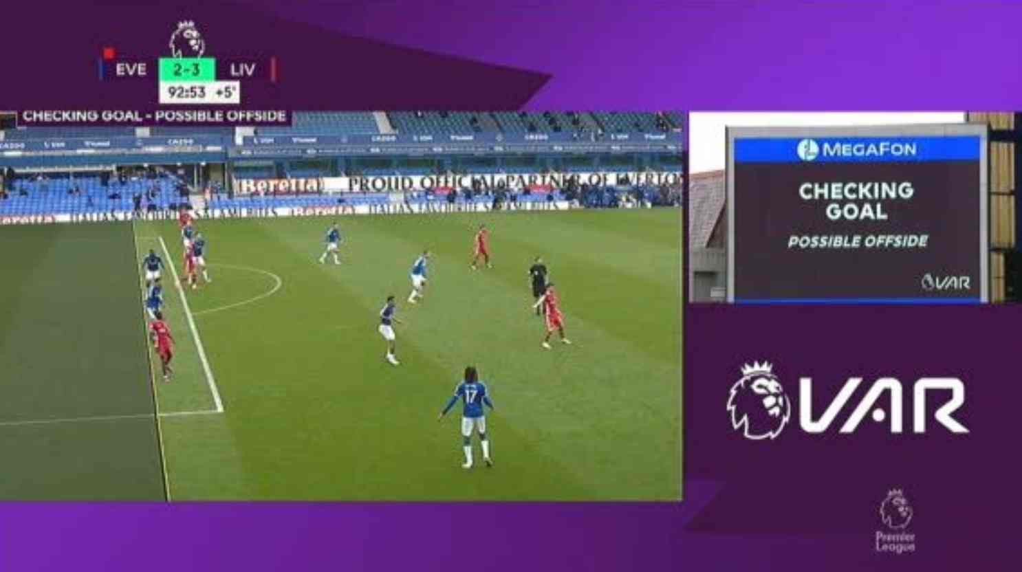El VAR hizo la polémica en el Everton 2 – 2 Liverpool