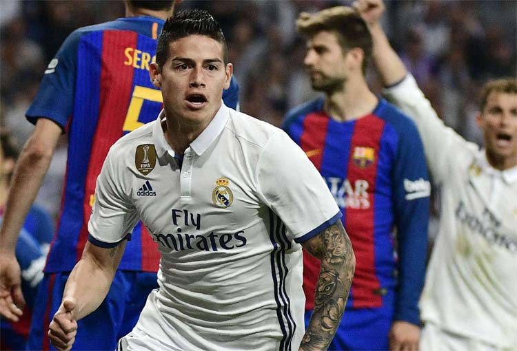 James Rodríguez y el único gol colombiano en un clásico entre Real Madrid y Barcelona