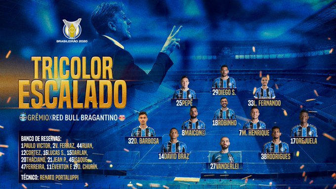 Gremio 2 vs 1 Bragantino por el Brasileirao