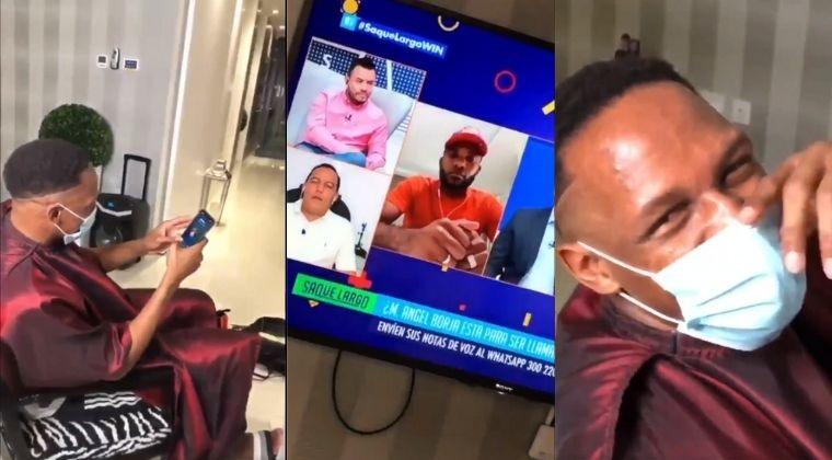 La saboteada de Yerry Mina a Miguel Borja en una entrevista en vivo de Win Sports