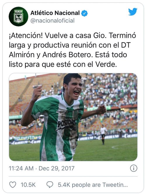 ¿Por qué Gio Moreno no regresó a Atlético Nacional?
