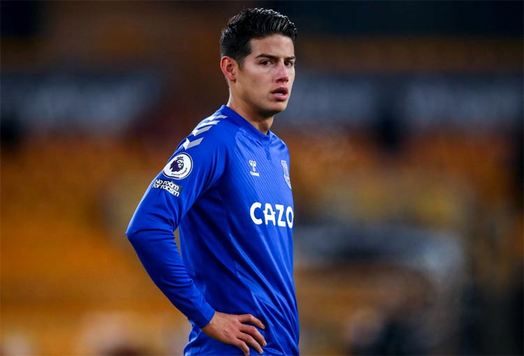 La posición de Everton en la Premier League tras otro juego con James Rodríguez