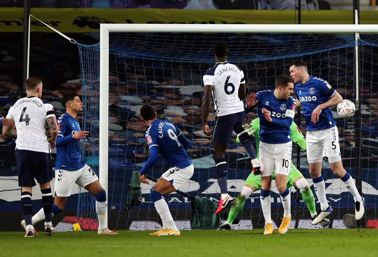 Everton FC, Tottenham Hotspur, FA Cup 2020-21, Dávinson Sánchez, Yerry Mina, James Rodríguez
