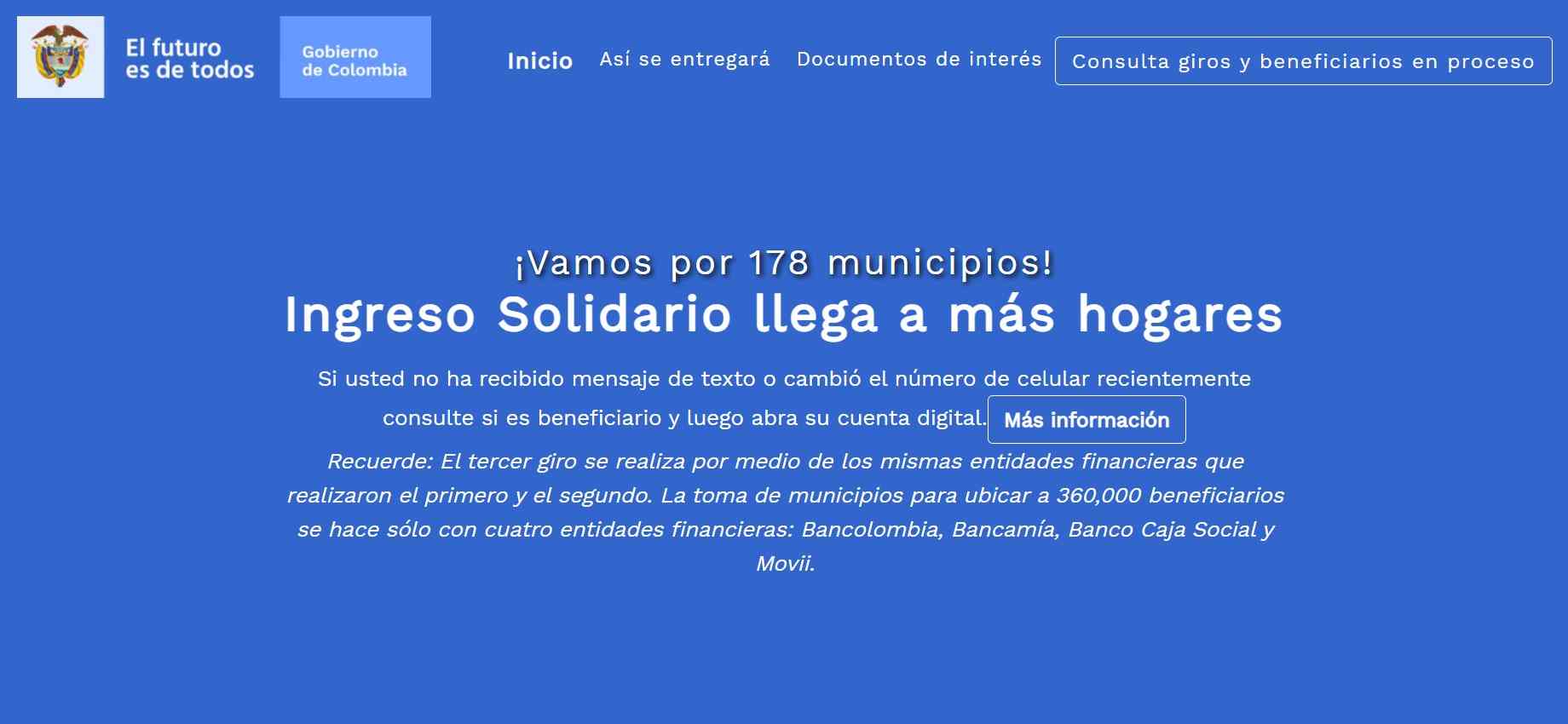 ¿Qué pasó con la anterior versión web de Ingreso Solidario DNP?
