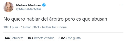Melissa Martínez, Atlético Nacional, Junior FC, Liga BetPlay 2021-I, tweet