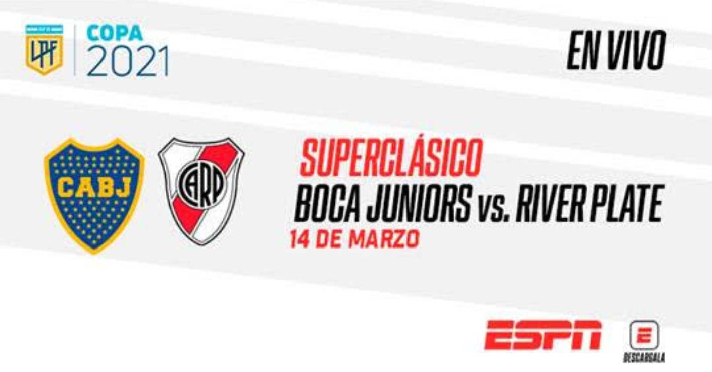 Ver en Colombia por televisión el Boca vs. River del 14 de marzo de 2021