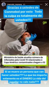 Jugador boliviano estalló contra Conmebol: "Solo importa el dinero, ¿si se muere una persona qué van a hacer?